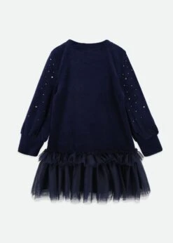Bijou Crystal Velour Dress Navy -Angels Face Negozio Bijou Dress Navy Back