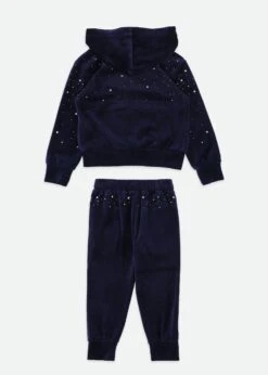 Bijou Crystal Velour Tracksuit Navy -Angels Face Negozio Bijou Trackuit Navy Back