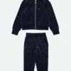 Bijou Crystal Velour Tracksuit Navy -Angels Face Negozio Bijou Trackuit Navy Front
