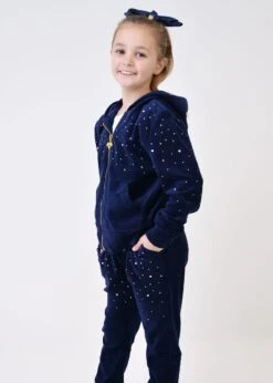 Bijou Crystal Velour Tracksuit Navy -Angels Face Negozio Bijou Tracksuit Navy Lifestyle 1
