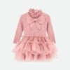 Bliss Baby Knitted And Tulle Dress Tea Rose 2 Bliss Baby Knitted And Tulle Dress Tea Rose -Angels Face Negozio Bliss Baby Dress Tearose Front