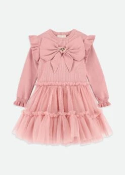 Bliss Knitted And Tulle Dress Tea Rose