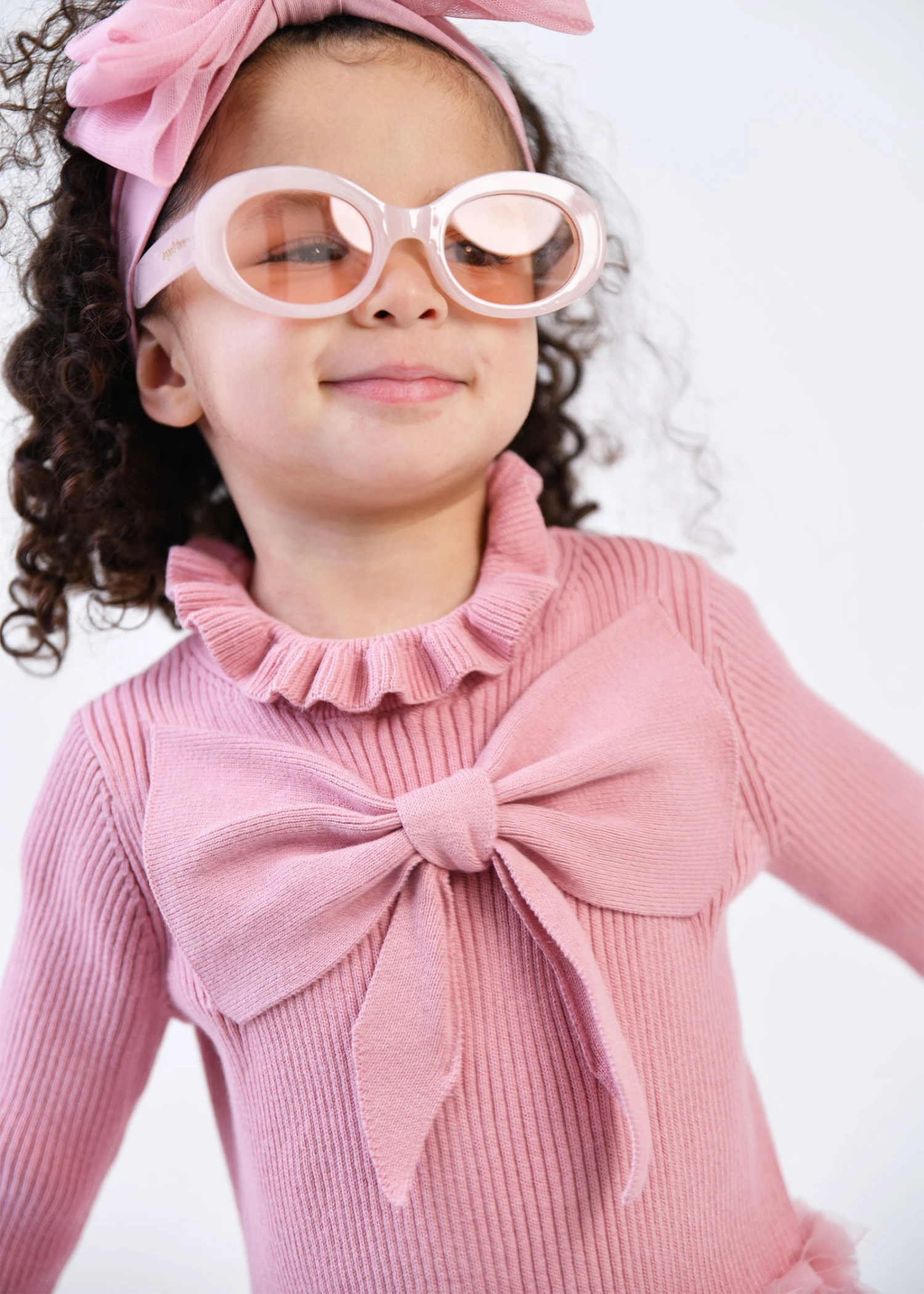 Bliss Baby Knitted And Tulle Dress Tea Rose 5 Bliss Baby Knitted And Tulle Dress Tea Rose - immagine 3