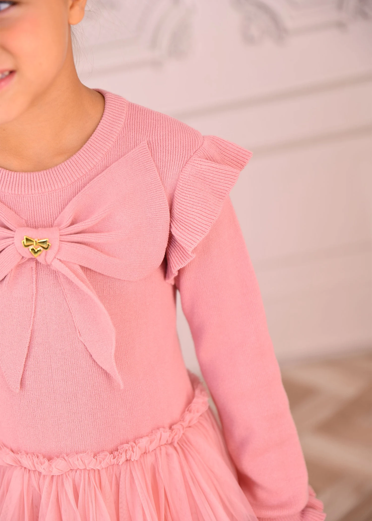 Bliss Knitted And Tulle Dress Tea Rose 7 Bliss Knitted And Tulle Dress Tea Rose - immagine 5