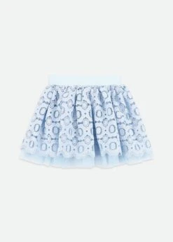 Blossom Lace Skirt Pale Blue 9 Blossom Lace Skirt Pale Blue -Angels Face Negozio Blossom Skirt Blue Back
