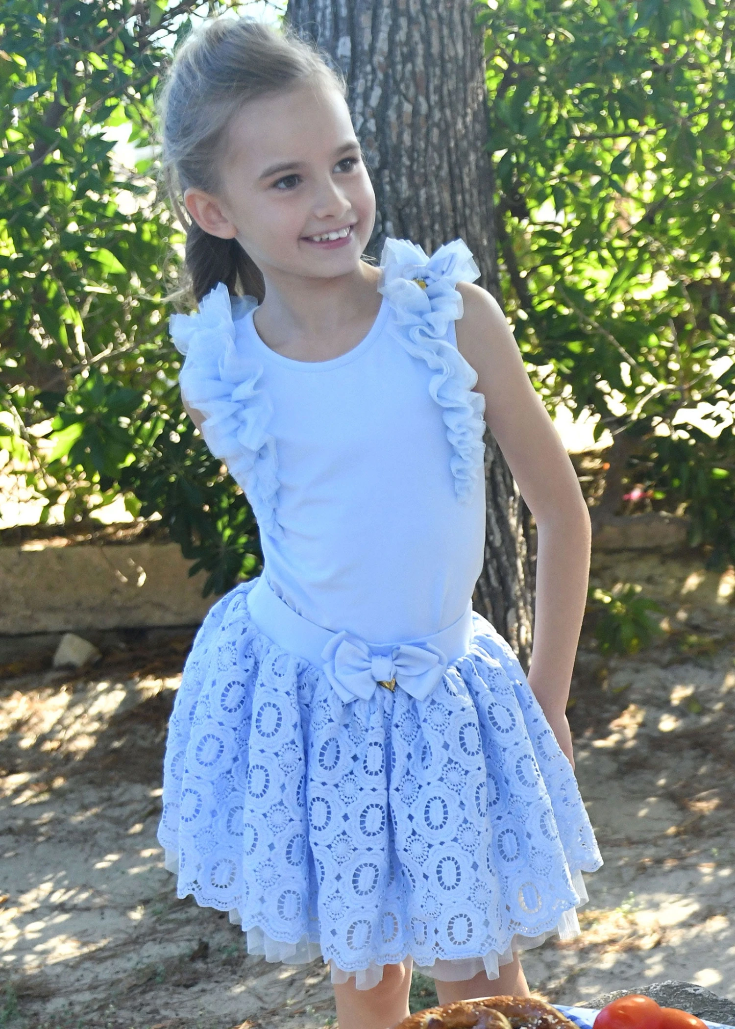 Blossom Lace Skirt Pale Blue 4 Blossom Lace Skirt Pale Blue - immagine 2