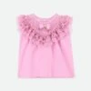 Bubbles Ruffle Neck Top Orchid