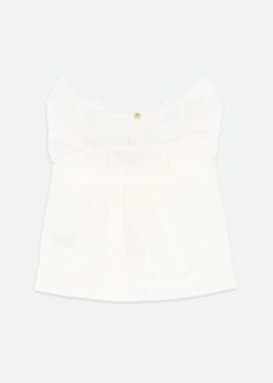 Bubbles Ruffle Neck Top Snowdrop -Angels Face Negozio Bubbles Top Snowdrop Back