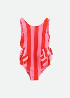 Carly Striped Swimsuit Pink/Red
