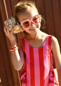 Carly Striped Swimsuit Pink/Red -Angels Face Negozio Carly Swimsuit Pink Red Campaign 1