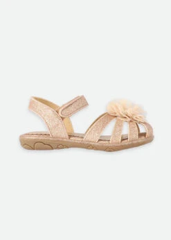 Carmen Corsage Toddler Sandals Rose Gold -Angels Face Negozio Carmen Todd Sandal RoseGold Side