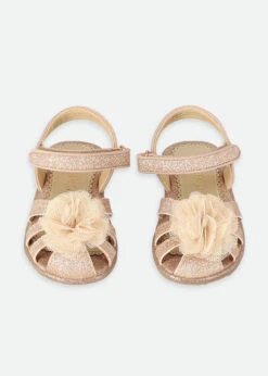 Carmen Corsage Toddler Sandals Rose Gold -Angels Face Negozio Carmen Todd Sandal RoseGold Top