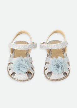 Carmen Corsage Toddler Sandals Silver 9 Carmen Corsage Toddler Sandals Silver -Angels Face Negozio Carmen Todd Sandal Silver Top