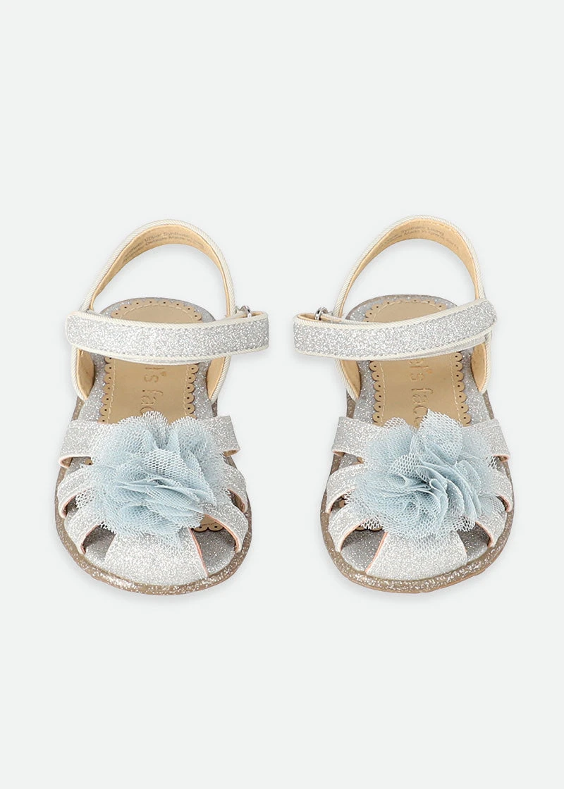 Carmen Corsage Toddler Sandals Silver 6 Carmen Corsage Toddler Sandals Silver - immagine 4