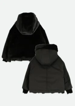 Cathleen Reversible Hooded Coat Black 13 Cathleen Reversible Hooded Coat Black -Angels Face Negozio Cathleen Coat Black Back