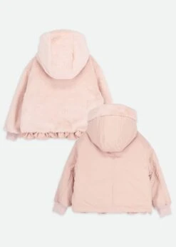 Cathleen Reversible Hooded Coat Pink 17 Cathleen Reversible Hooded Coat Pink -Angels Face Negozio Cathleen Coat Tearose Back