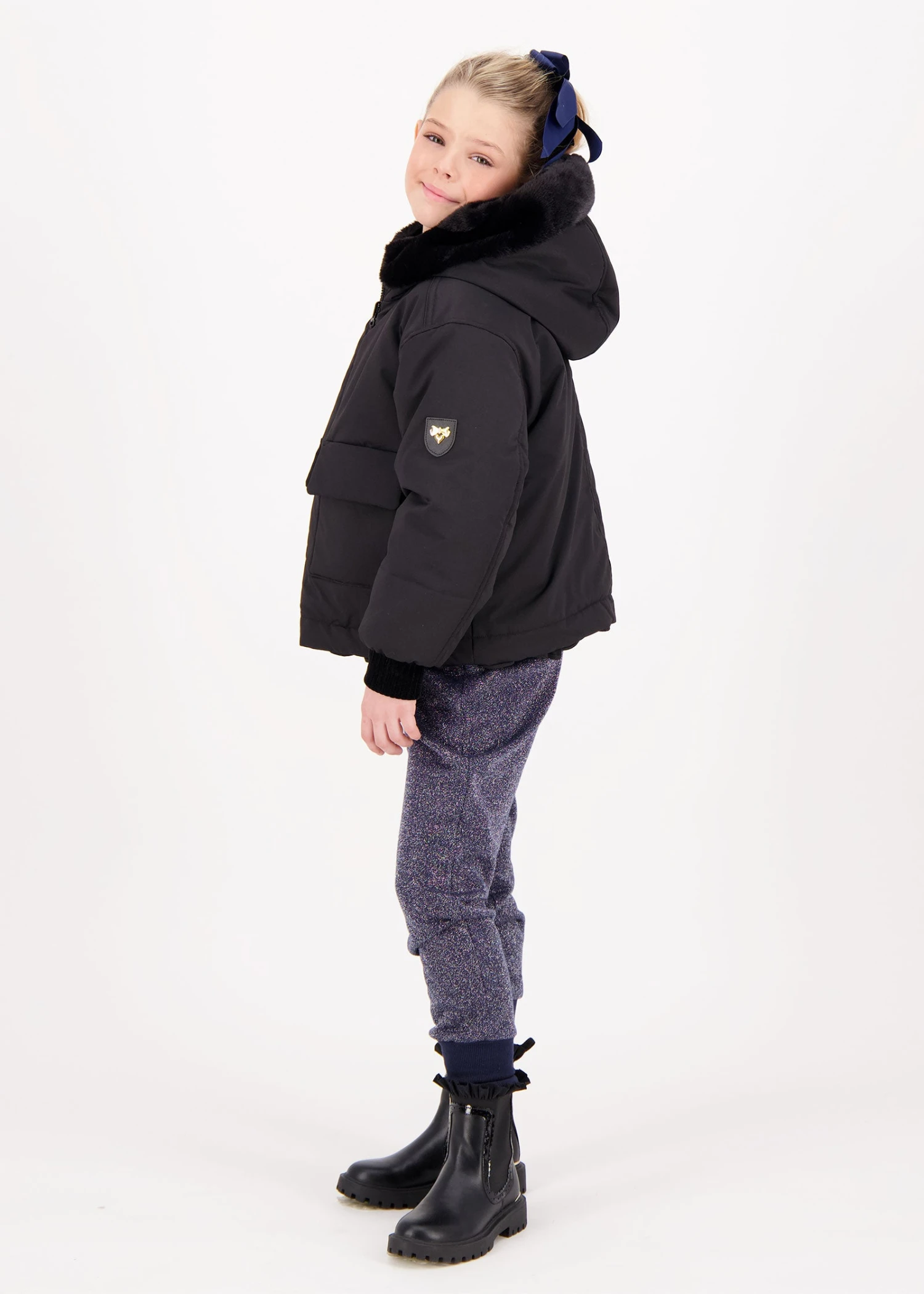 Cathleen Reversible Hooded Coat Black 6 Cathleen Reversible Hooded Coat Black - immagine 4