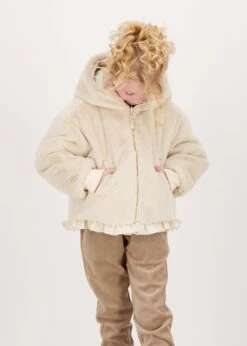Cathleen Reversible Hooded Coat Sand -Angels Face Negozio Cathleen Coat Sand Lifestyle 1