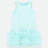 Charleston Sequin Dress Aqua Marine 1 Charleston Sequin Dress Aqua Marine -Angels Face Negozio Charleston Dress Aqua Front