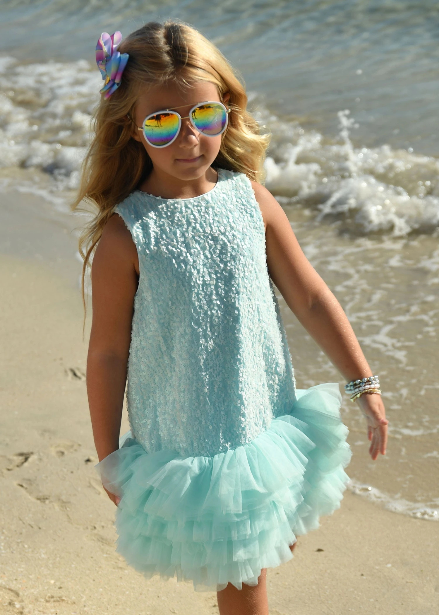 Charleston Sequin Dress Aqua Marine 6 Charleston Sequin Dress Aqua Marine - immagine 4