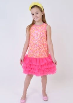 Charleston Sequin/Tulle Dress Pink Multi 9 Charleston Sequin/Tulle Dress Pink Multi -Angels Face Negozio Charleston Dress Multi Lifestyle