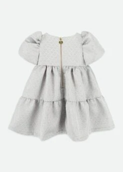 Charmaine Jacquard Dress Platinum -Angels Face Negozio Charmaine Dress Platinum Back