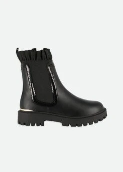 Chelsea Ruffle Boots Black -Angels Face Negozio Chelsea Boot Black Side
