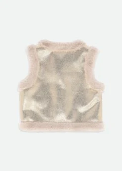 Cher Metallic Fur Gilet Gold -Angels Face Negozio Cher Gilet Gold Back