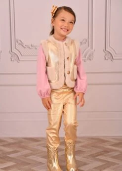 Cher Metallic Fur Gilet Gold -Angels Face Negozio Cher Gilet Gold Lifestyle