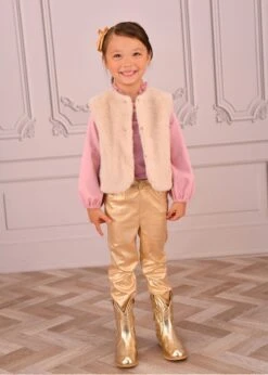 Cher Metallic Fur Gilet Gold -Angels Face Negozio Cher Gilet Gold Lifestyle 1