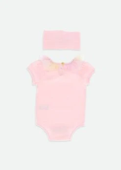 Clementine Rainbow Baby Set Pale Pink -Angels Face Negozio Clemetine Babyset Rainbow Back