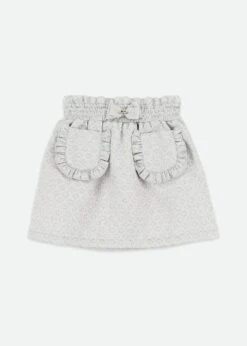 Cracker Frill Jacquard Skirt Platinum