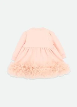 Dawn Tulle Trim Baby Dress Blush Pink -Angels Face Negozio Dawn Baby Dress Pink Back