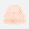Dawn Tulle Trim Baby Dress Blush Pink -Angels Face Negozio Dawn Baby Dress Pink Front