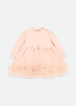 Dawn Tulle Trim Baby Dress Blush Pink