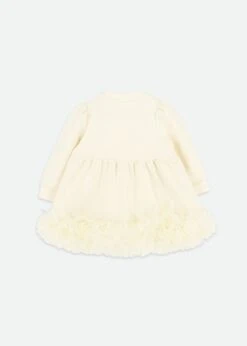 Dawn Tulle Trim Baby Dress Vanilla -Angels Face Negozio Dawn Baby Dress Vanilla Back