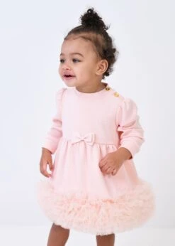 Dawn Tulle Trim Baby Dress Blush Pink -Angels Face Negozio Dawn Baby Dress Blush Pink Lifestyle