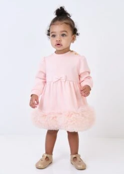 Dawn Tulle Trim Baby Dress Blush Pink -Angels Face Negozio Dawn Baby Dress Blush Pink Lifestyle 1