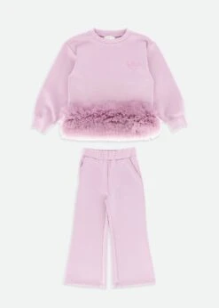 Deonne Tulle Trim Top And Jogger Set Lilac