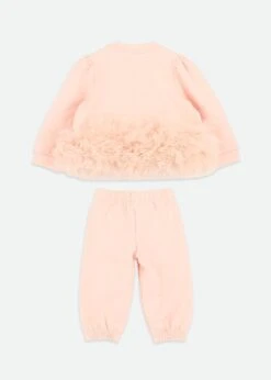 Deonne Tulle Trim Baby Tracksuit Blush Pink -Angels Face Negozio DeonneBaby Tracksuit Blush Back