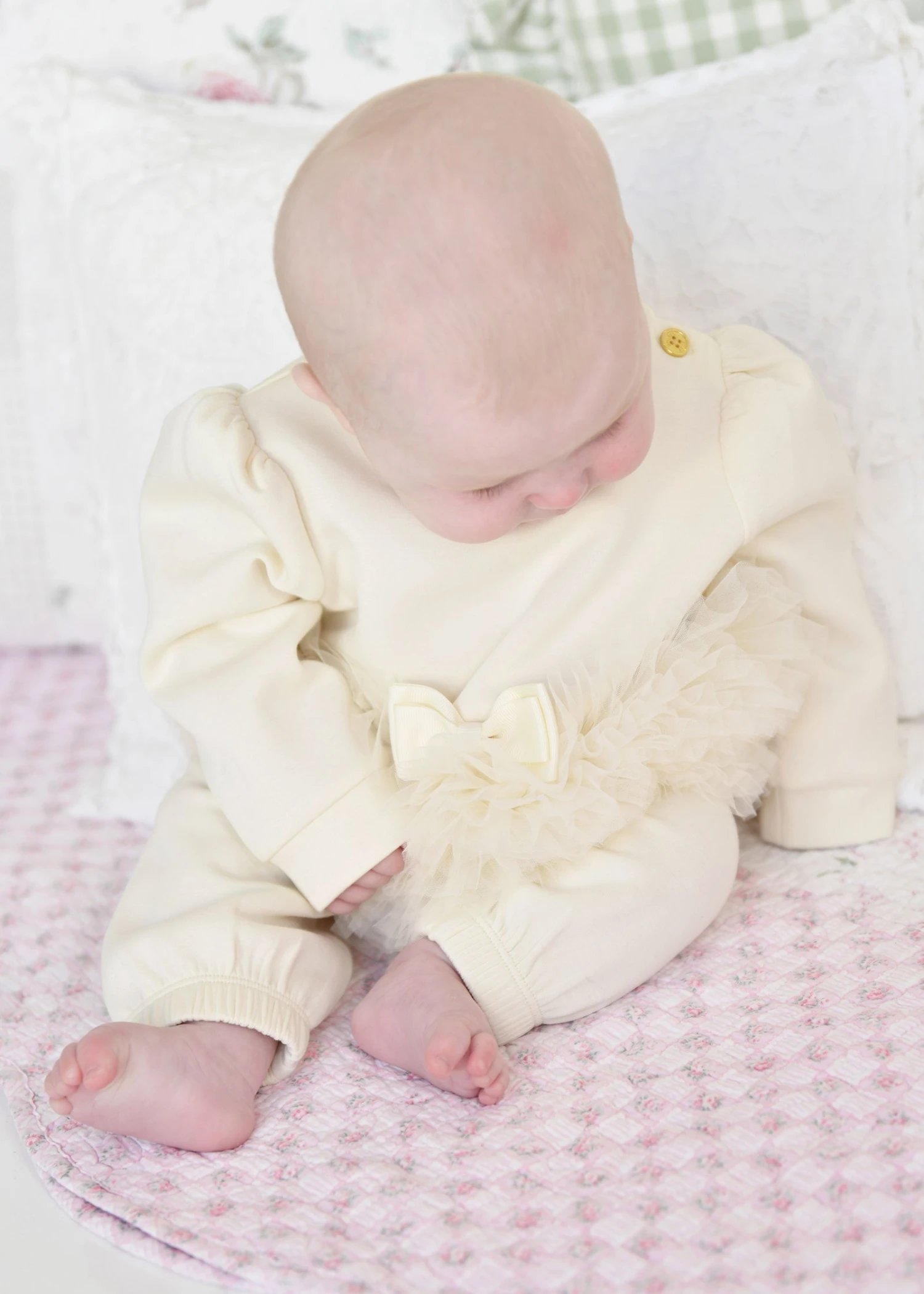 Deonne Tulle Trim Baby Tracksuit Vanilla 5 Deonne Tulle Trim Baby Tracksuit Vanilla - immagine 3