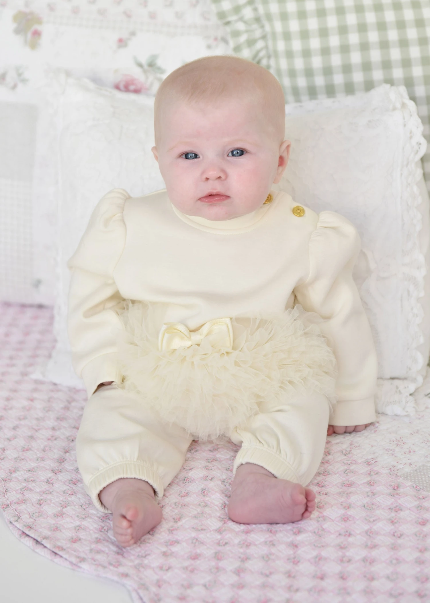 Deonne Tulle Trim Baby Tracksuit Vanilla 4 Deonne Tulle Trim Baby Tracksuit Vanilla - immagine 2