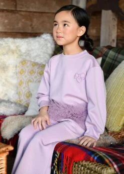 Deonne Tulle Trim Top And Jogger Set Lilac -Angels Face Negozio Deonne Tracksuit Burgundy Lifestyle 2