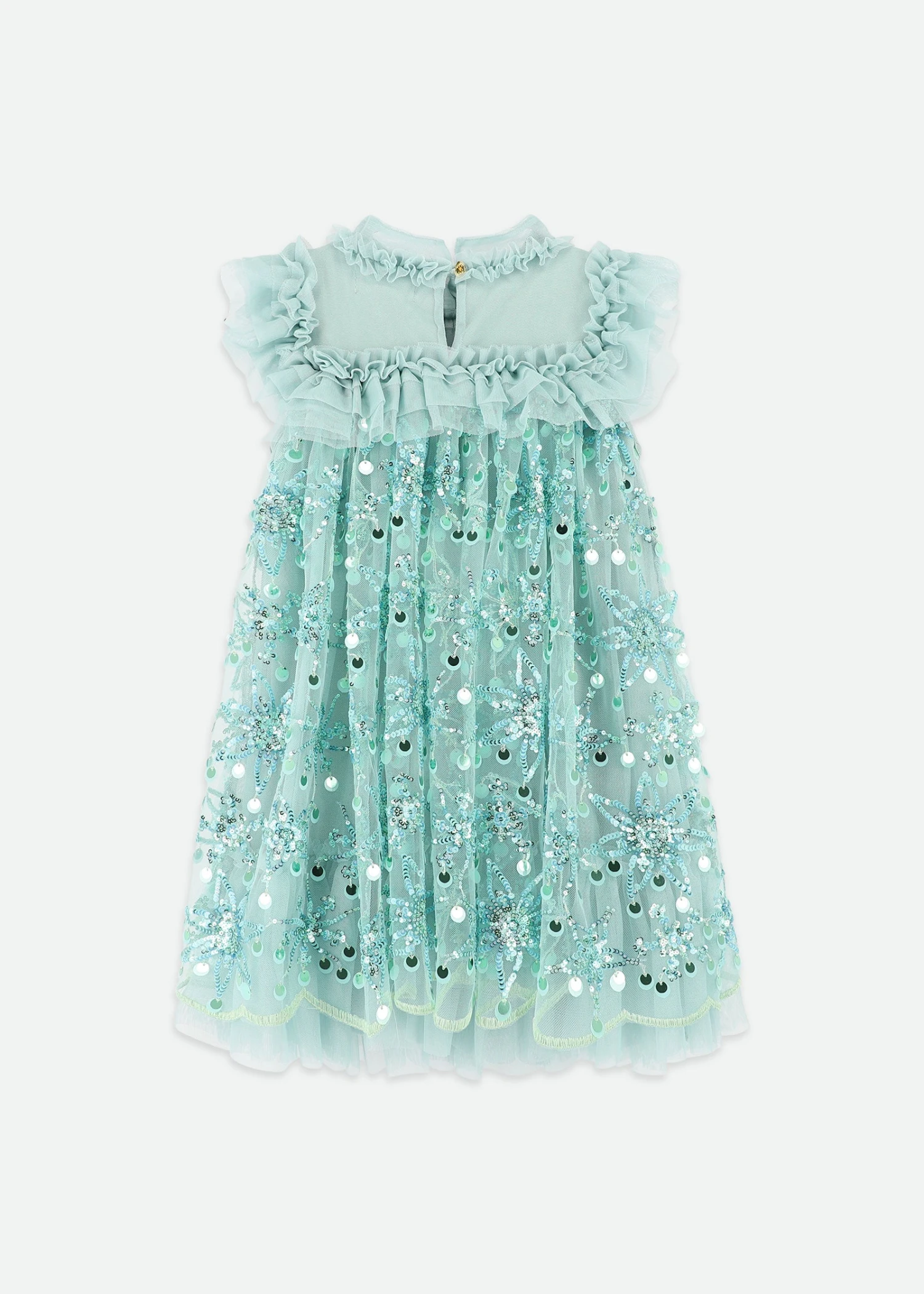 Dominique Flower Sequin Dress Duck Egg 8 Dominique Flower Sequin Dress Duck Egg - immagine 6