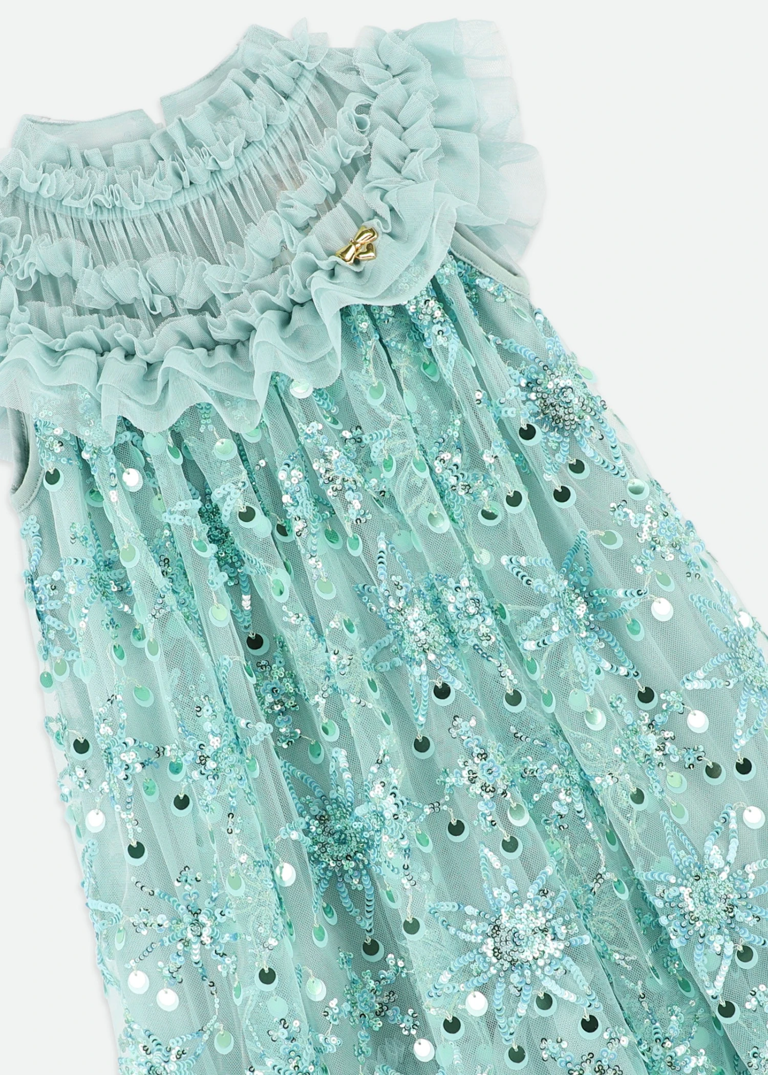 Dominique Flower Sequin Dress Duck Egg 7 Dominique Flower Sequin Dress Duck Egg - immagine 5