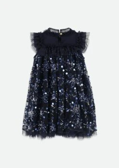 Dominique Flower Sequin Dress Navy -Angels Face Negozio Dominique Dress Navy Back