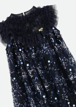 Dominique Flower Sequin Dress Navy -Angels Face Negozio Dominique Dress Navy Detail