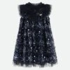 Dominique Flower Sequin Dress Navy -Angels Face Negozio Dominique Dress Navy Front