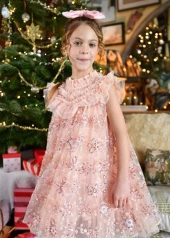 Dominique Flower Sequin Dress Blush Pink -Angels Face Negozio Dominique Dress Blush Pink Lifestyle 1