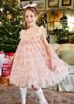 Dominique Flower Sequin Dress Blush Pink -Angels Face Negozio Dominique Dress Blush Pink Lifestyle 2